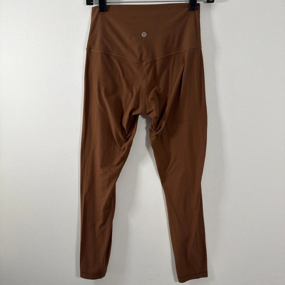 Lululemon Align High Rise Ribbed Pant Legging Size 6 Roasted Brown Yoga Workout